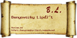 Benyovszky Lipót névjegykártya